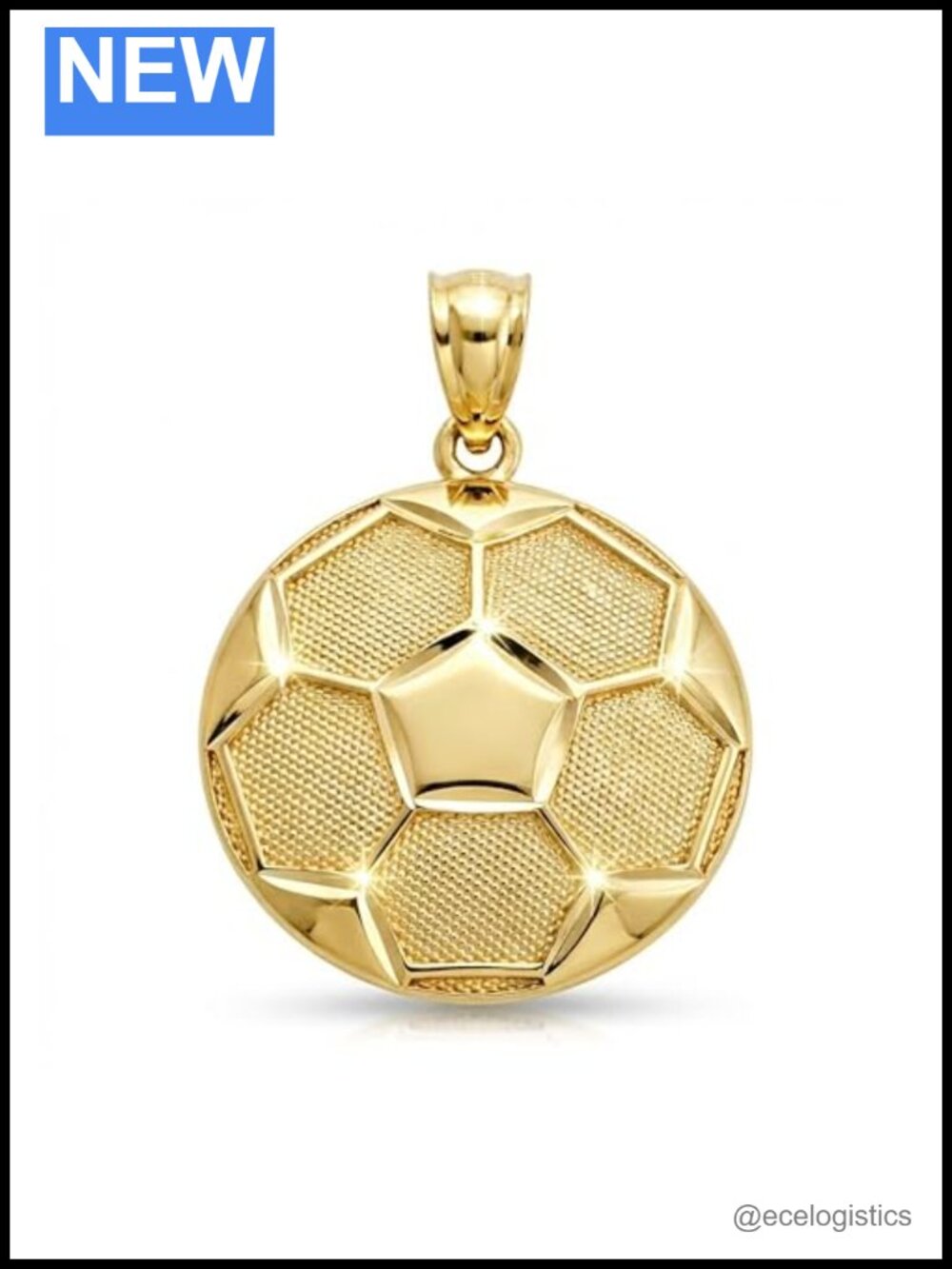 10 Karat Solid Gold Soccer Ball Charm Pendant Sports Gift
